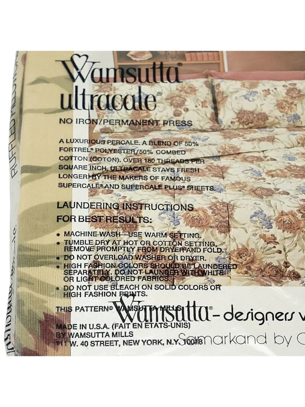 Wamsutta Ruffled Pillowcase Standard Size Calvin Klein Samarkind New Old Stock